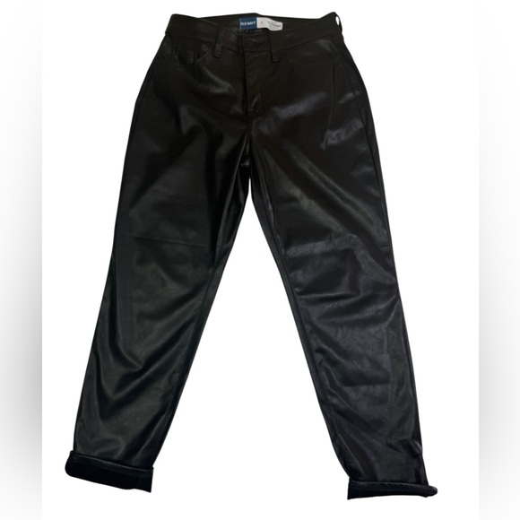 Old Navy Denim - Old Navy O.G. Straight Faux Leather Pants | High-Rise‎ | Size 14